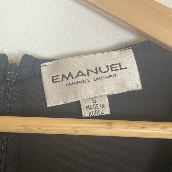 Emanuel Ungaro 90s Y2K Midi Dress Velvet Size S Color Black Goth Long Sleeves - Picture 10 of 10